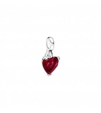 Heart sterling silver mini dangle with cherries jubilee red crystal