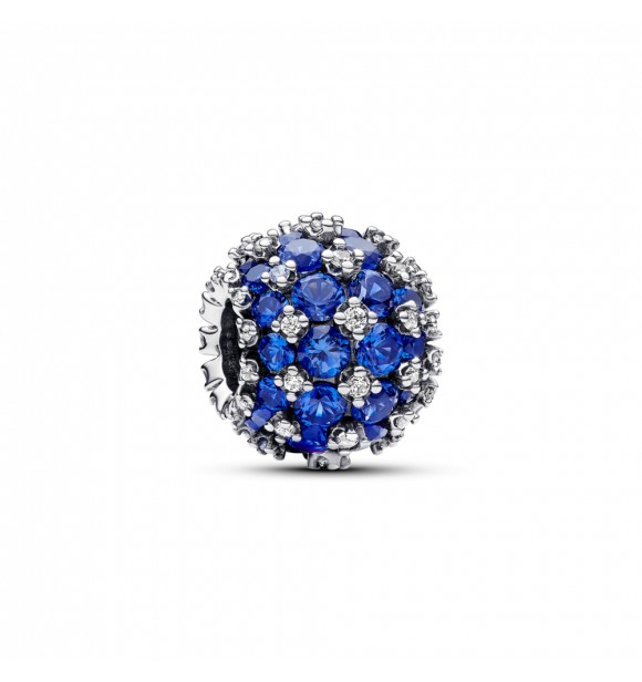 PANDORA 792630C02 CHARM DE PLATA DE PRIMERA LEY CON CRISTAL AZUL PRINCESA Y CIRCONITA CÚBICA TRANSPARENTE