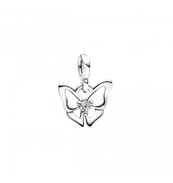 PANDORA 792690C01 Mini colgante mariposa de plata de primera ley con circonita cúbica transparente