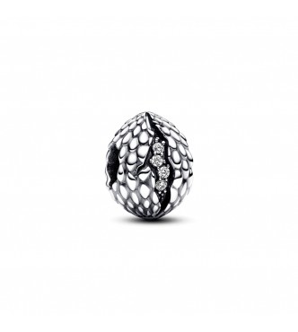 PANDORA 792962C01 Project House Charm de plata de ley con forma de huevo de dragón y circonita cúbica transparente