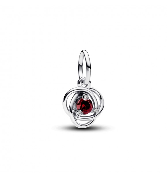 PANDORA 793125C01 Colgante de plata de primera ley con cristal rojo salsa y circonita cúbica transparente