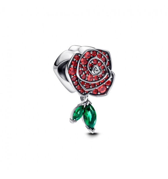 PANDORA 793201C02 Dije de plata esterlina rosa con cristal rojo salsa y cristal verde real