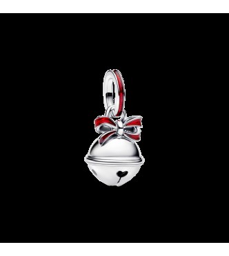 PANDORA 794246C01 Campana navideña colgante de plata de ley con esmalte rojo