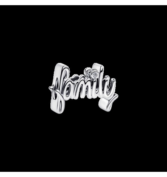 PANDORA 794250C01 Charm familiar de plata de ley con circonitas cúbicas transparentes