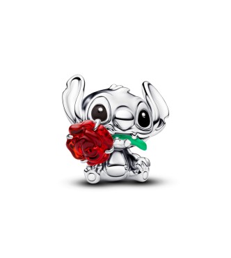 PANDORA 794378C01 Disney Stitch sterling silver charm with red Murano glass,
 black and green enamel