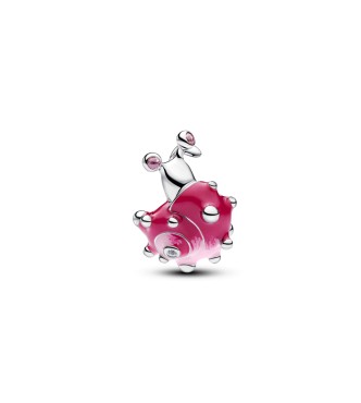 PANDORA 794553C01 Charm de caracol en plata de ley con circonitas cúbicas transparentes de color rosa claro y
