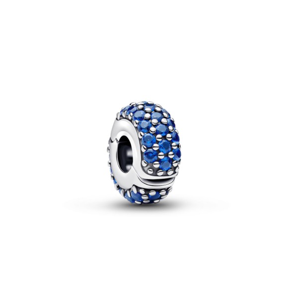 794700C01 Sterling silver clip with royal blue crystal and silicone grip