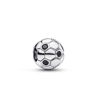 794710C01 Football sterling silver charm with black crystal