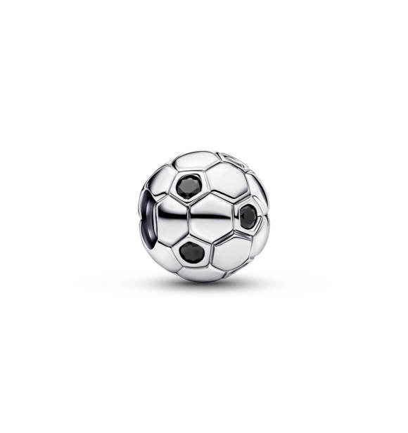 794710C01 Football sterling silver charm with black crystal
