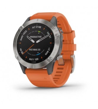 GARMIN 010-02158-14 Fenix 6 Zafiro Titanio correa naranja