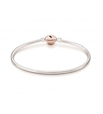 CHAMILIA BLUSH Rose Alloy Clasp Snake Chain Bracelet - Med