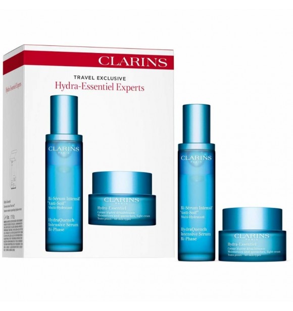 Clarins Hydra 80033794 SET 1PC Hydra Essentiel Experts Set cont.: Intensive Serum Bi-Phased 30 ml (GH 1244691),
 Cream 50 ml (GH 1244704)