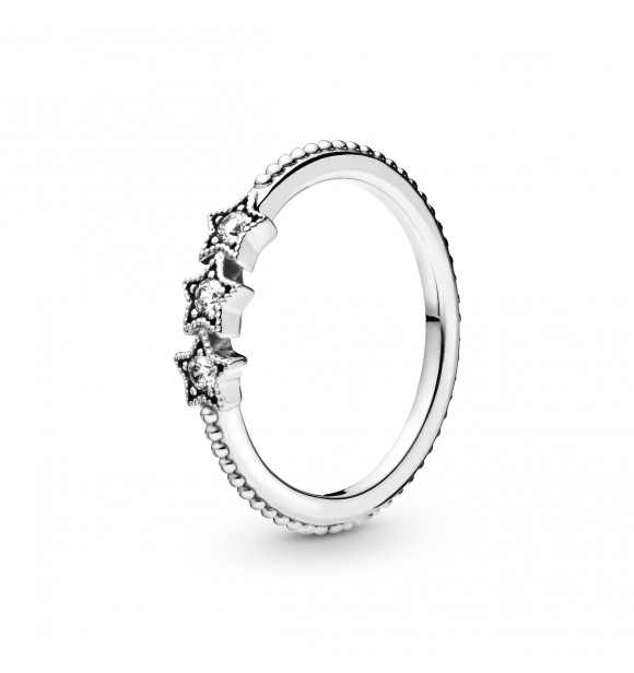 PANDORA ANILLO Stars sterling silver ring with clear cubic zirconia