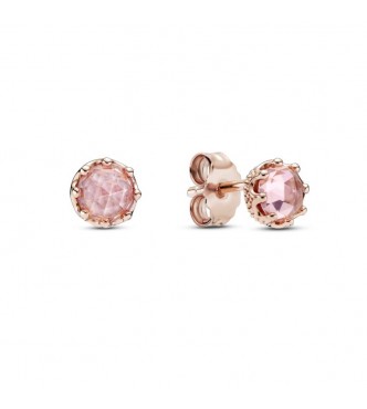 Pandora Earring studs 288311C01 Crown Pandora Rose stud earrings with blush pink crystal