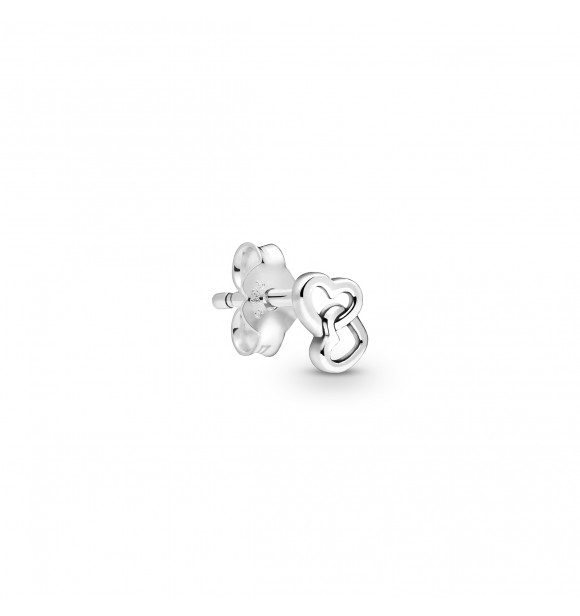 Linked hearts sterling silver stud earring 298543C00