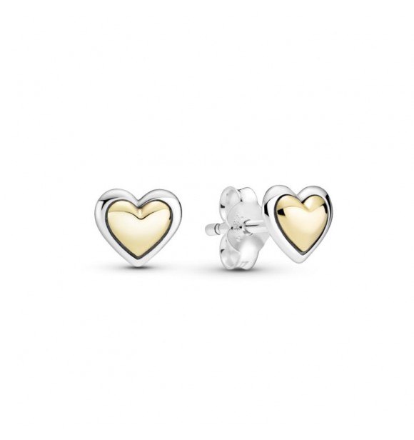 299389C00-Pendientes Corazón Cúpula Dorada