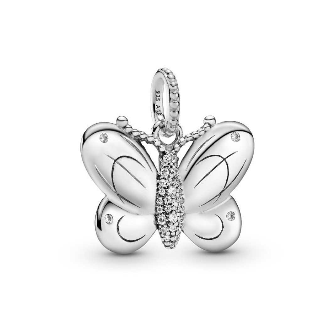 Sur Especificado pobreza PANDORA Butterfly silver pendant with clear cubic zirconia