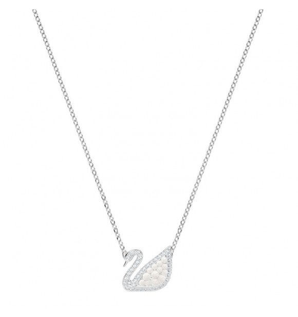 SWAROVSKI ICONIC SWAN:NECKLACE MP CRYWHITE/RHS NECKLACE Collar Iconic Swan, blanco, baño de rodio