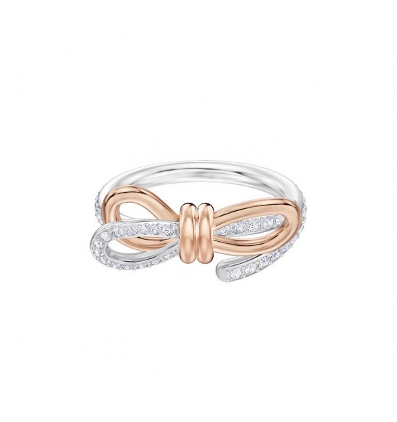 SWAROVSKI LIFELONG BOW:ANILLO MED CRY/MIX 52 Anillo Lifelong Medium Bow, blanco, mezcla de baños