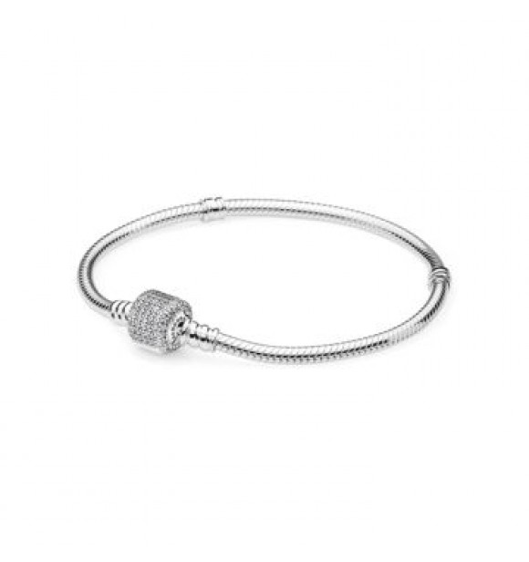 PANDORA 590723CZ  Pulsera en plata de ley con cierre en plata de ley y circonita cúbica transparente