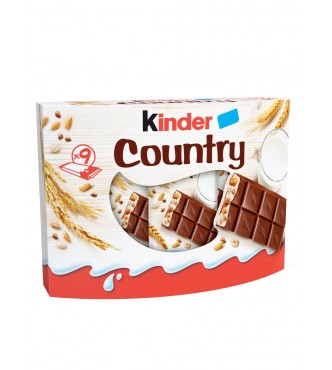 Kinder Country - Milk chocolate with milky cereal filling  211GR