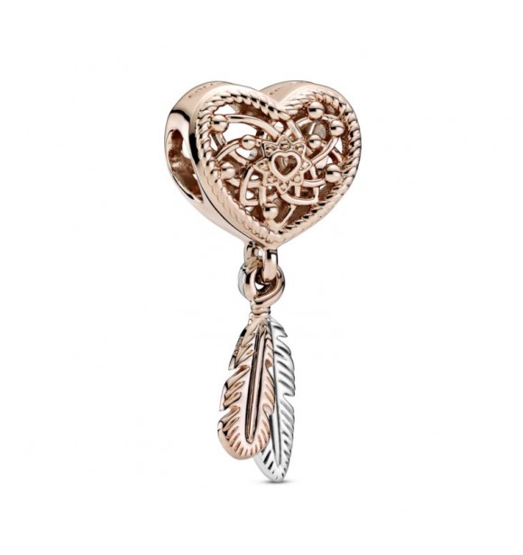 Pandora Charm 789068C00 Dreamcatcher Pandora Rose and sterling silver charm