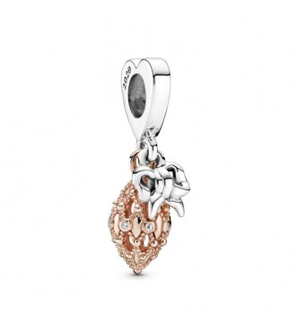 PANDORA Christmas ornament and bow Pandora Rose and sterling silver dangle with clear cubic zirconia 789170C01