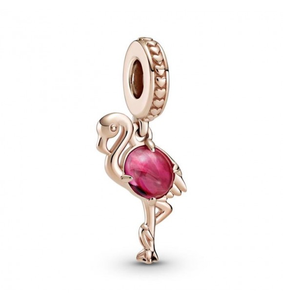 789431C01-Charm Colgante en Pandora Rose Cristal de Murano Flamenco Rosa