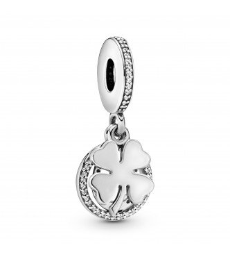 PANDORA 792089CZ Charm colgante Buena Suerte en plata de ley con circonita cúbica transparente