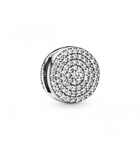 PANDORA Reflexions silver clip charm with clear cubic zirconia