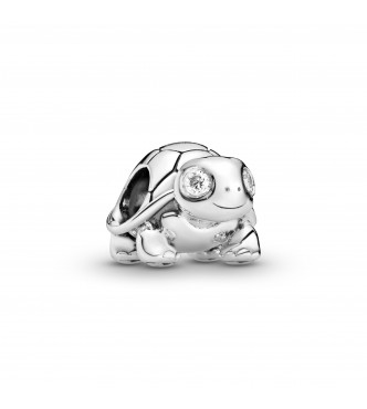 PANDORA Turtle silver charm with clear cubic zirconia