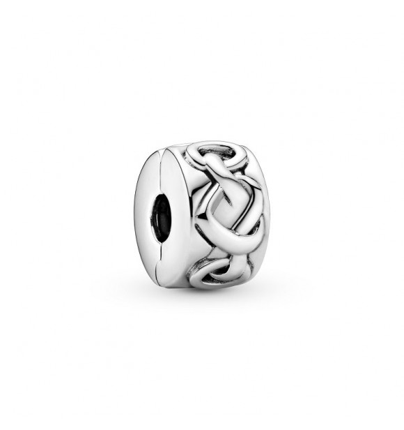 PANDORA Knotted hearts silver clip