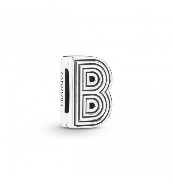 Pandora Reflexions letter B silver clip charm