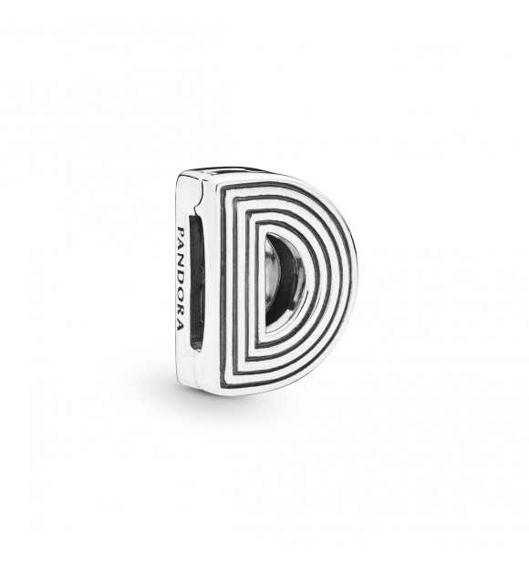 Pandora Reflexions letter D silver clip charm