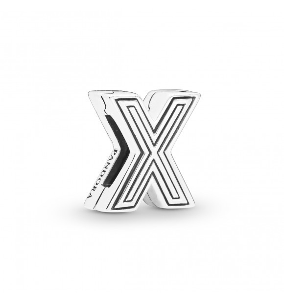 Pandora Reflexions letter X silver clip charm