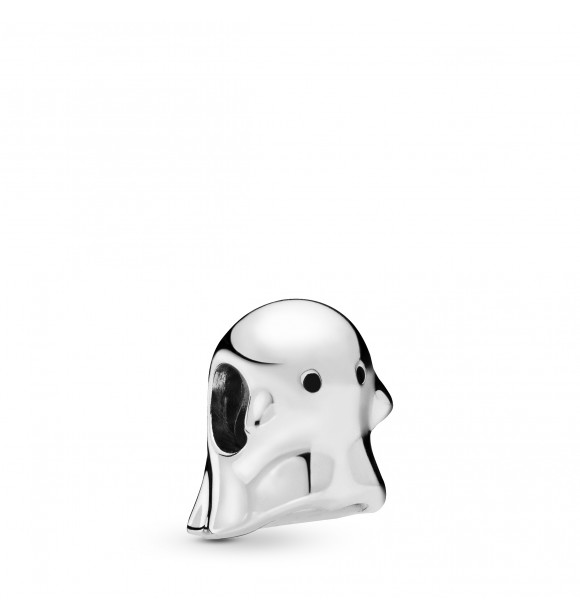 PANDORA Ghost sterling silver charm with black enamel