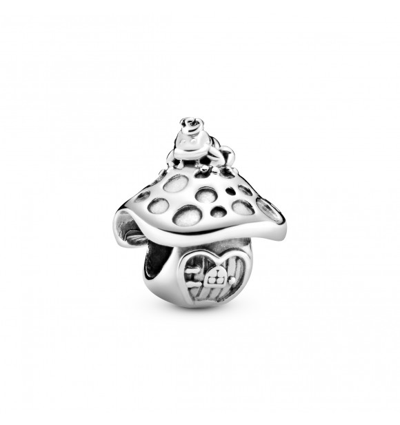 PANDORA Mushroom and frog sterling silver charm