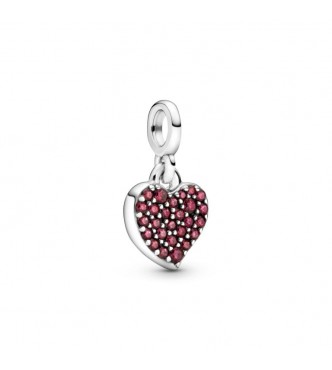 Pandora Heart sterling silver dangle with red cubic zirconia 798981C01