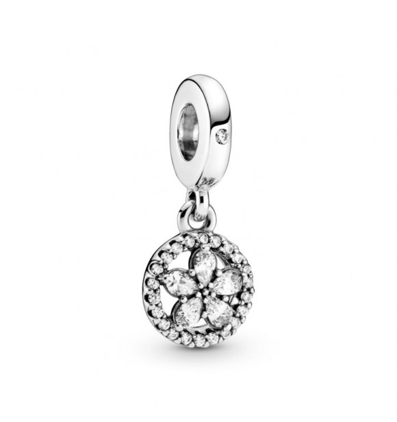 PANDORA Snowflake sterling silver dangle with clear cubic zirconia 799222C01