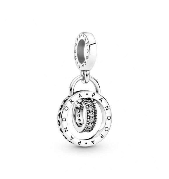 799490C01-Charm Colgante en plata de ley Círculos Logo Pandora