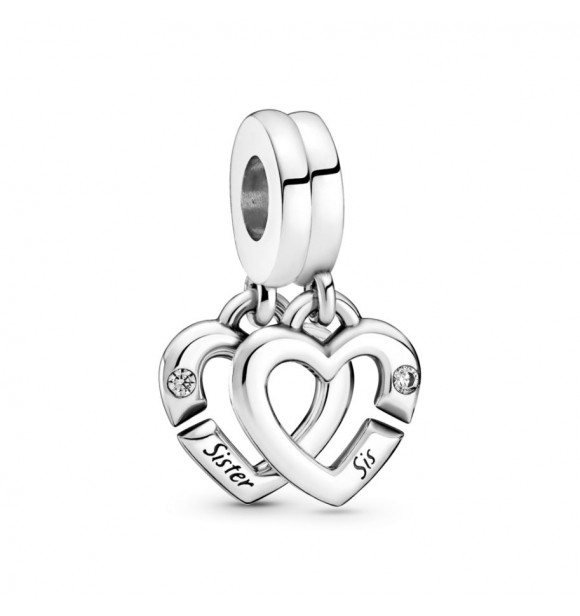 799538C01- Charm Colgante en plata de ley Hermanas Unidas Corazones Divididos