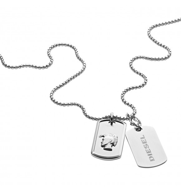 DIESEL JEWELRY NECKLACE SILVER MEN DX1210040