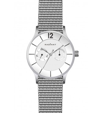 RADIANT NORTH WEEK 41MM WHITE DIAL SILVER SS MES RA418701 3 ATM Hombre Plateado/Gris Metal
